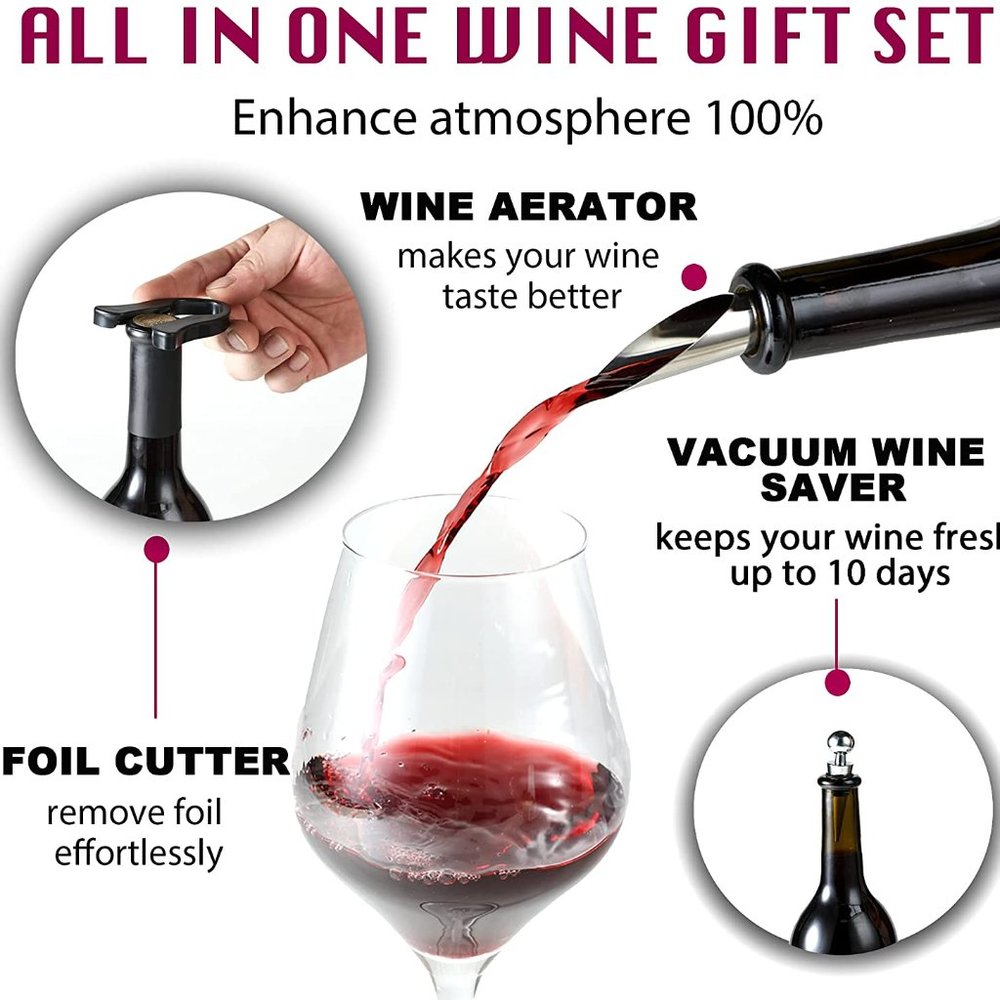 KITESSENSU Wine Bottle Opener Set, Corkscrew Kit w - Picture 4 of 7